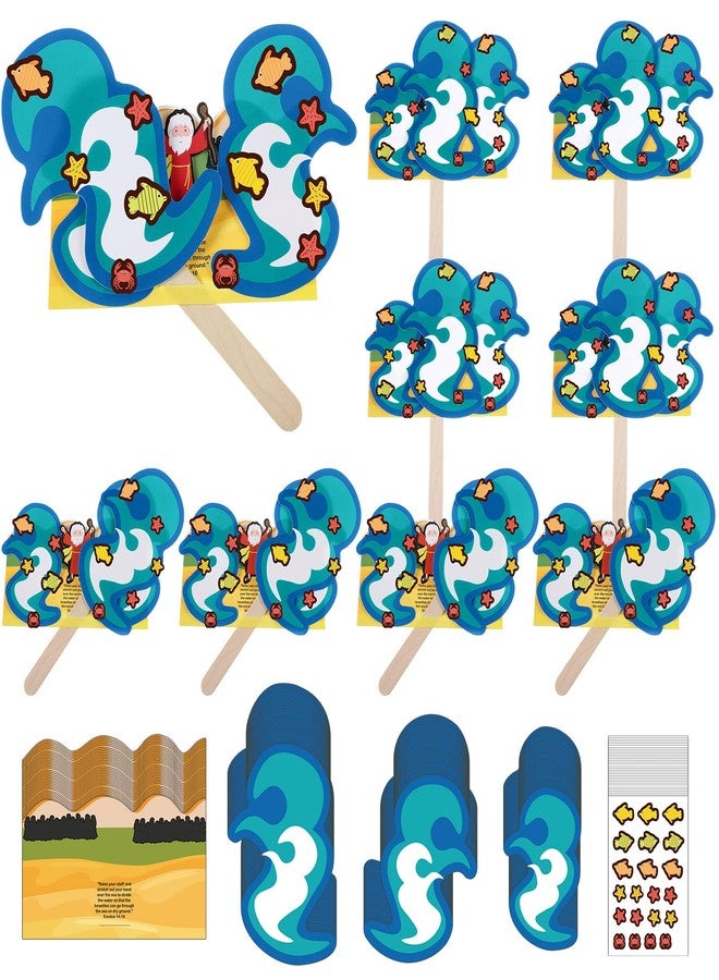 Burbell 24 Sets Parting of The Red Sea Jesus Crafts Kit Bulk Jesus Walk on Water Scenes Craft Kit Religious DIY Bible Crafts Faith Gifts Vbs Easter Sunday Church Gifts - Image 1